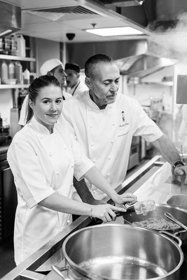 Michel and Emily Roux in the kitchen at Le Gavroche