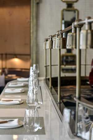 Counter-top dining at Roux at the Landau