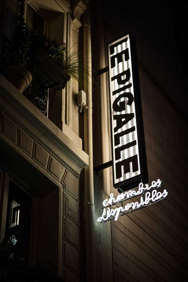 The sign outside Le Pigalle in Paris