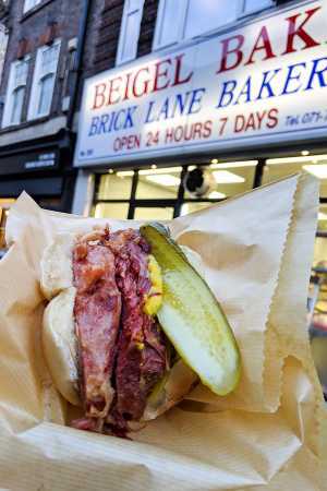 A bagel from Beigel Bake in Brick Lane, London