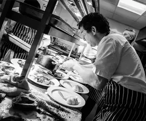 Executive chef Paul Collins in the kitchen
