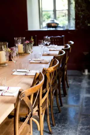 The dining table at Coombeshead Farm