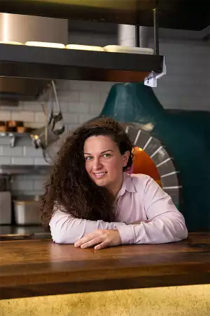 Selin at her Oklava, her restaurant in Shoreditch