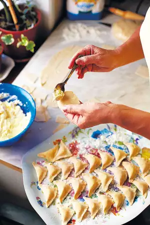 Ukrainian dumpling prep