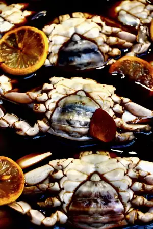 Crab is served in Seoul, South Korea