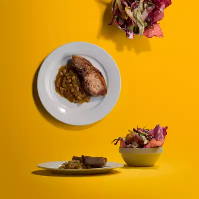 Margot Henderson's pork chop, beans and radichio salad