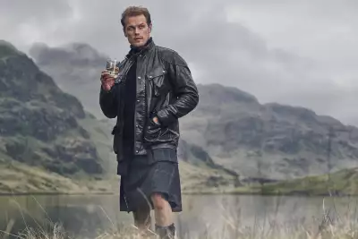 Mr Sam Heughan enjoying the fruits of his labour