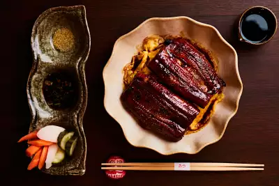 Grilled unagi with tamago and sansyo Grilled unagi with tamago and sansyo