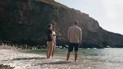 Wading in Guernsey's clear waters