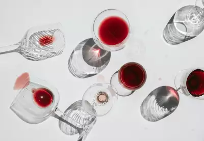 Wine glasses on table