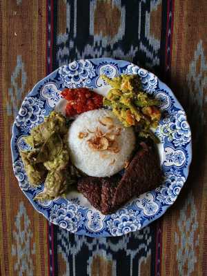 Nasi campur; an Indonesian delicacy Nasi campur; an Indonesian delicacy