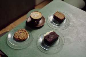 A selection of cakes and biscuits at Fink&rsquo;s including the chocolate Guinness and cream cheese cake