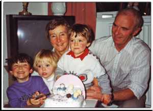 The young author with her grandparents and siblings The young author with her grandparents and siblings