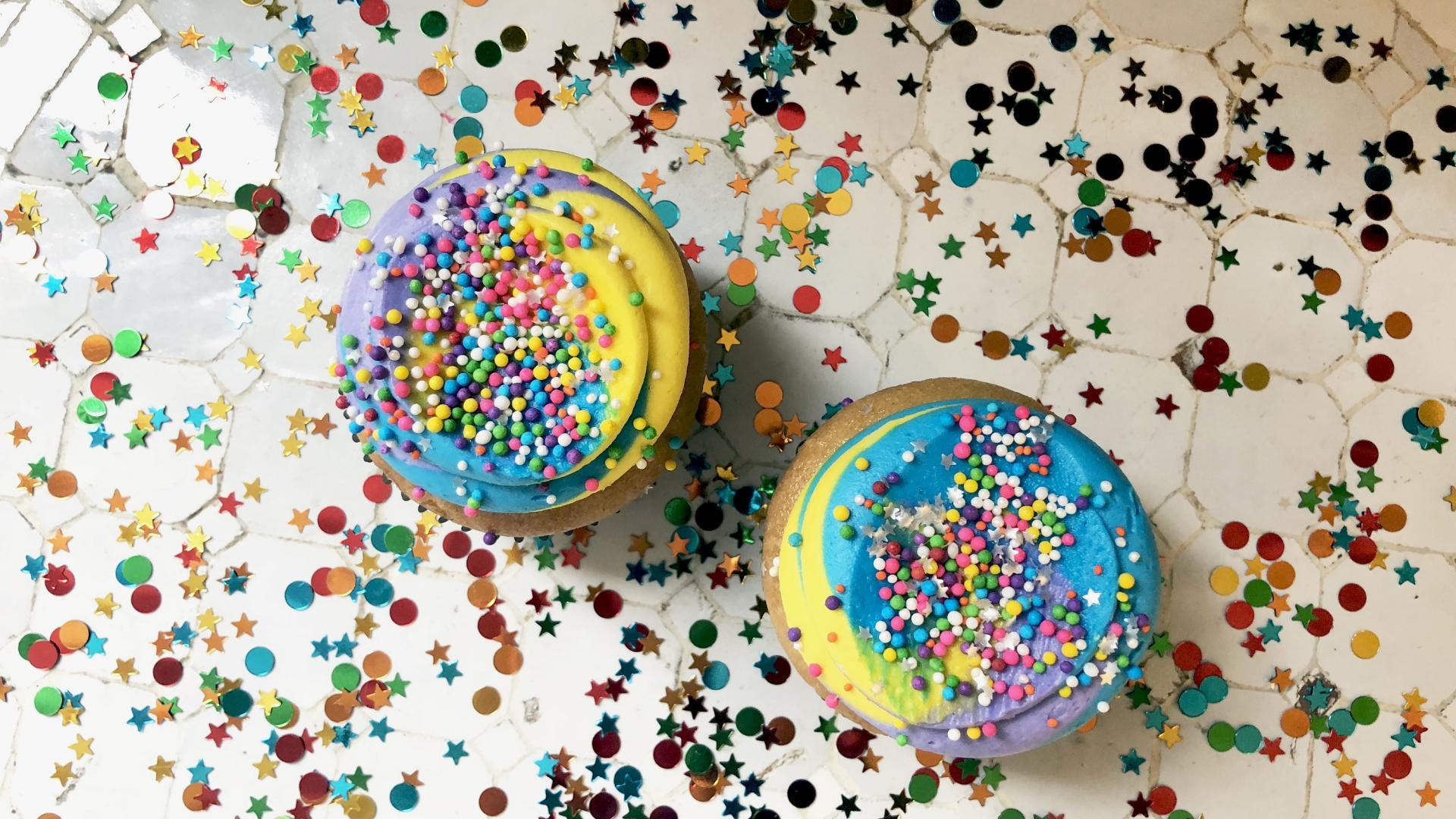 Rainbow vegan cupcakes for Pride at by Chloe. Rainbow vegan cupcakes for Pride at by Chloe.