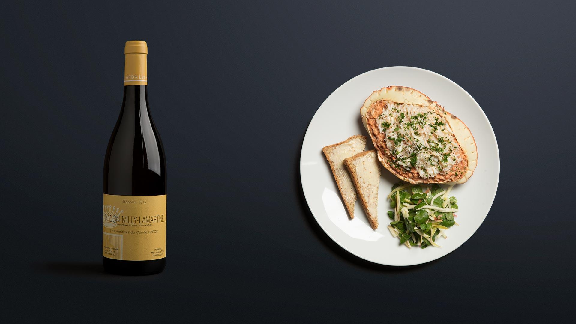 Mâcon-Milly-Lamartine 2015 with dressed crab Mâcon-Milly-Lamartine 2015 with dressed crab