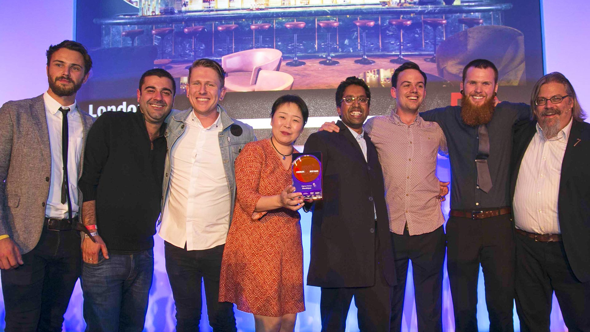 The team at Dandelyan accepting their award The team at Dandelyan accepting their award