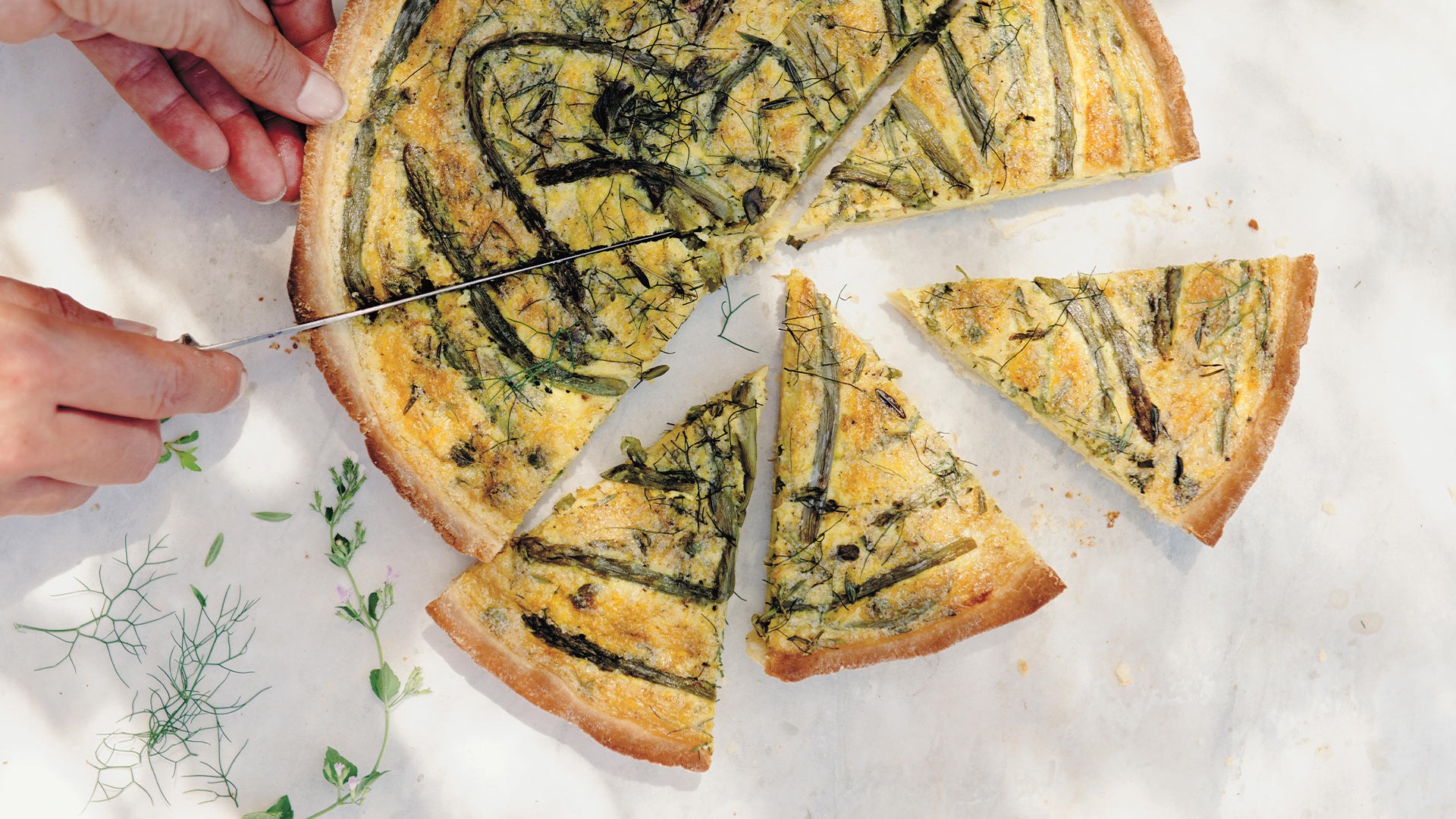 Wild asparagus and herb tart, inspired by Tuscan cooking Wild asparagus and herb tart, inspired by Tuscan cooking