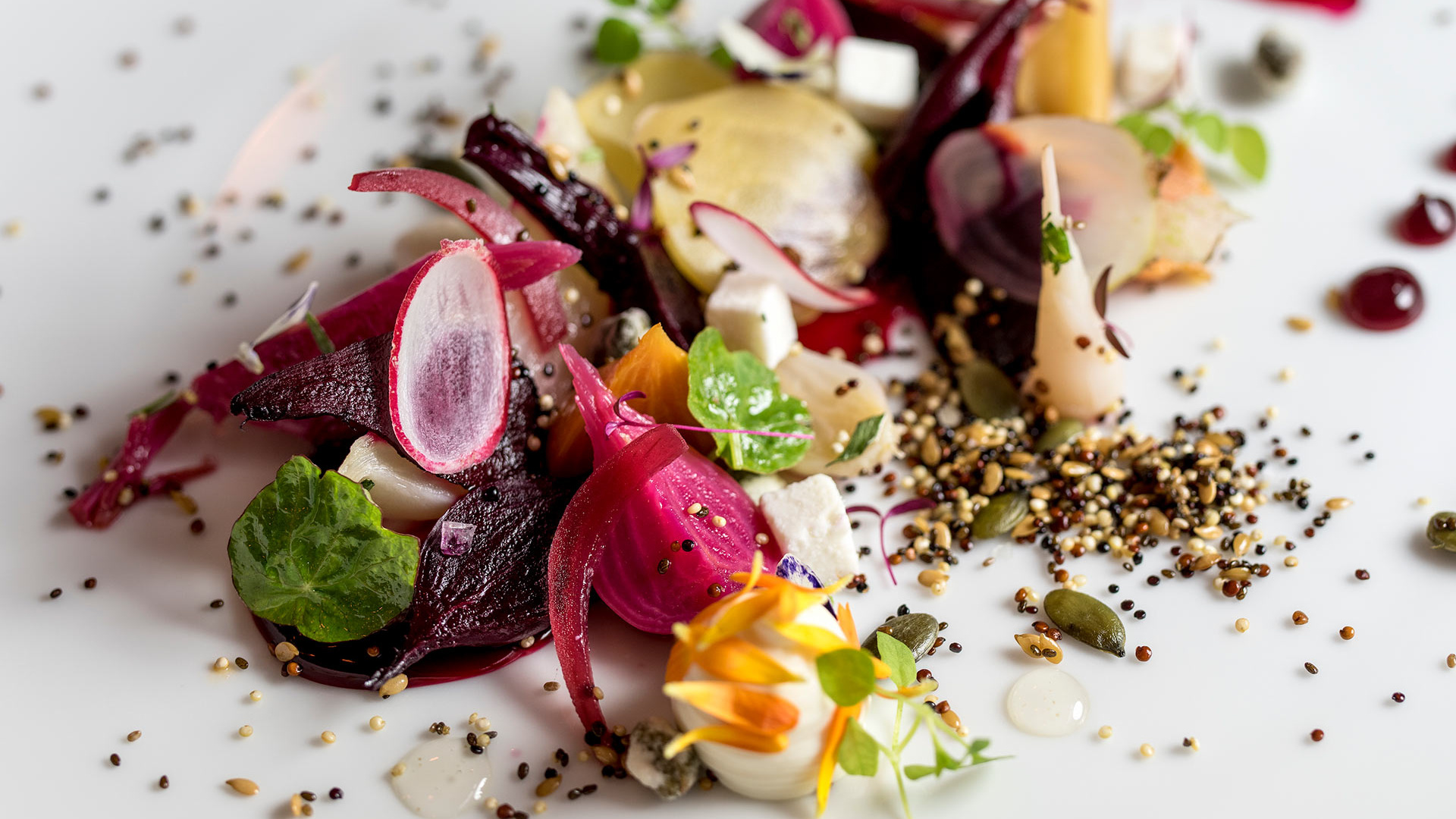 Heritage beets at Ormer, in the Flemings hotel in Mayfair Heritage beets at Ormer, in the Flemings hotel in Mayfair