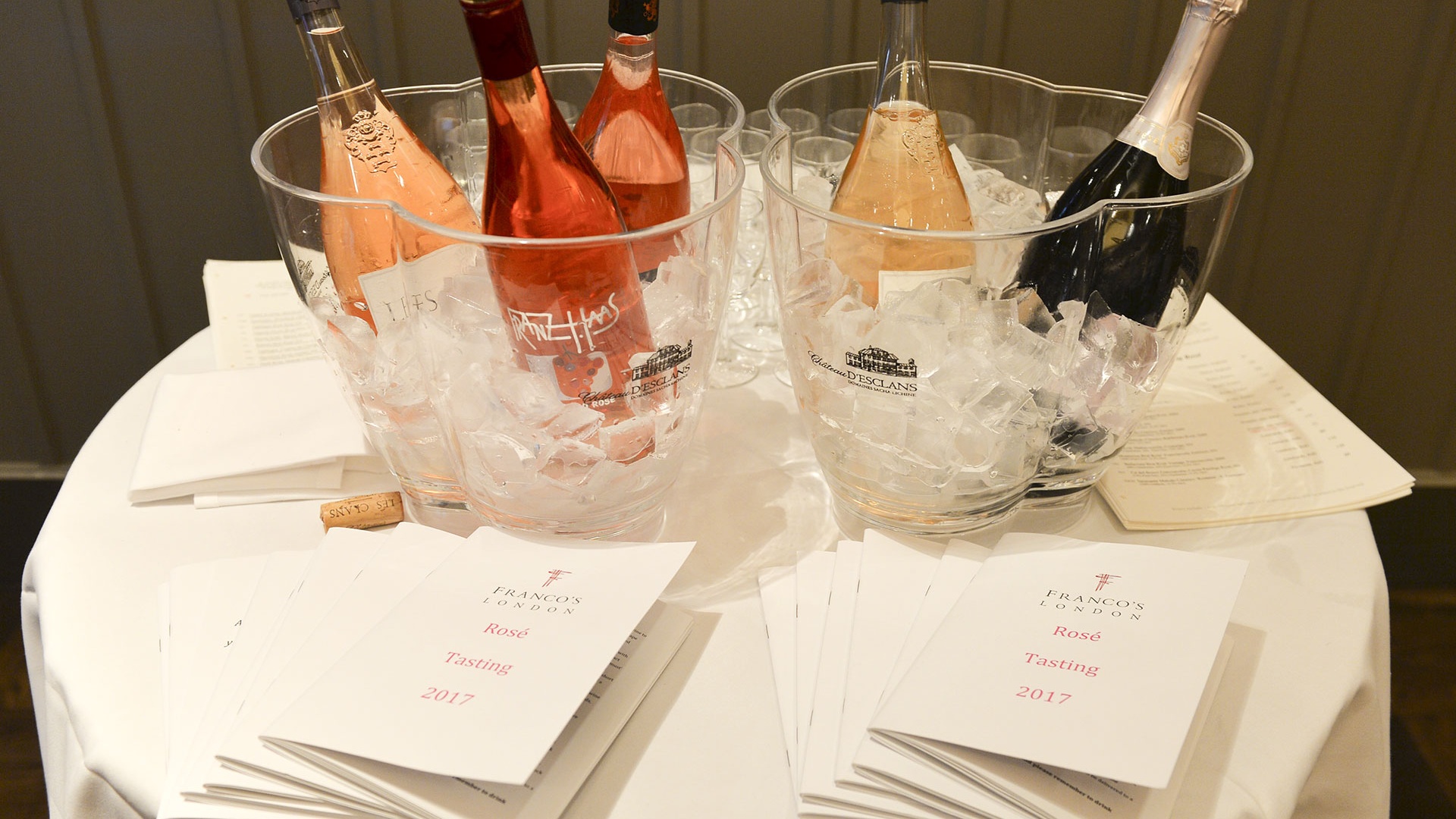 Rosé wine at Franco's restaurant in Jermyn Street Rosé wine at Franco's restaurant in Jermyn Street