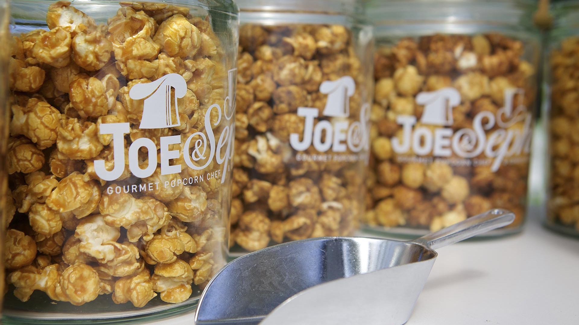 Jars of Joe & Steph's popcorn Jars of Joe & Steph's popcorn