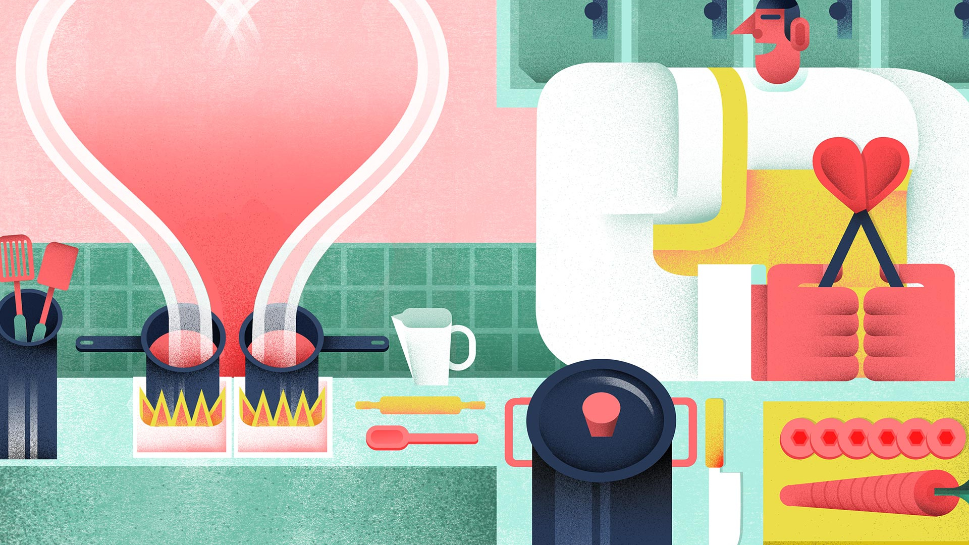 Our favourite cookbook writers' home cooking tips; illustration by Maria Corte Our favourite cookbook writers' home cooking tips; illustration by Maria Corte