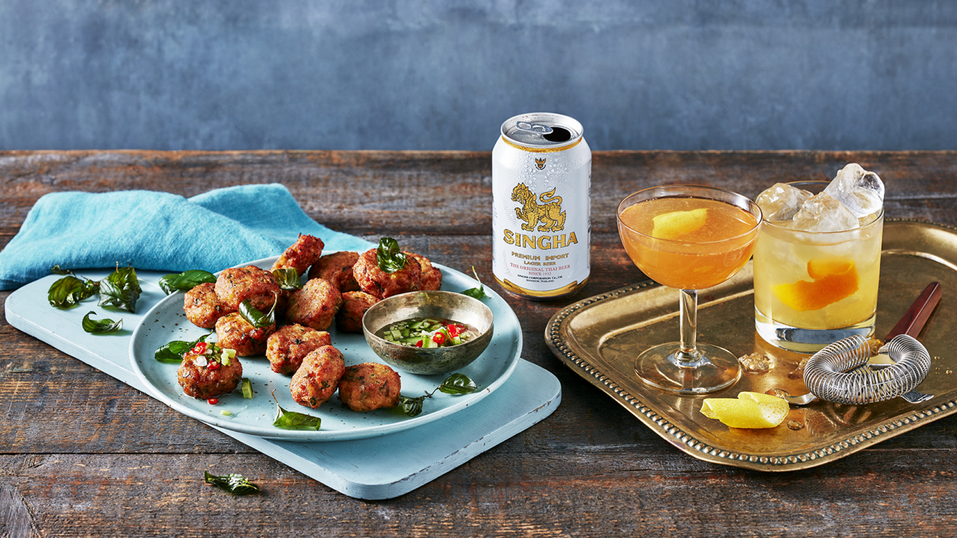 A recipe for Singha beer's Thai fishcakes with Ajut relish by Andy Oliver A recipe for Singha beer's Thai fishcakes with Ajut relish by Andy Oliver