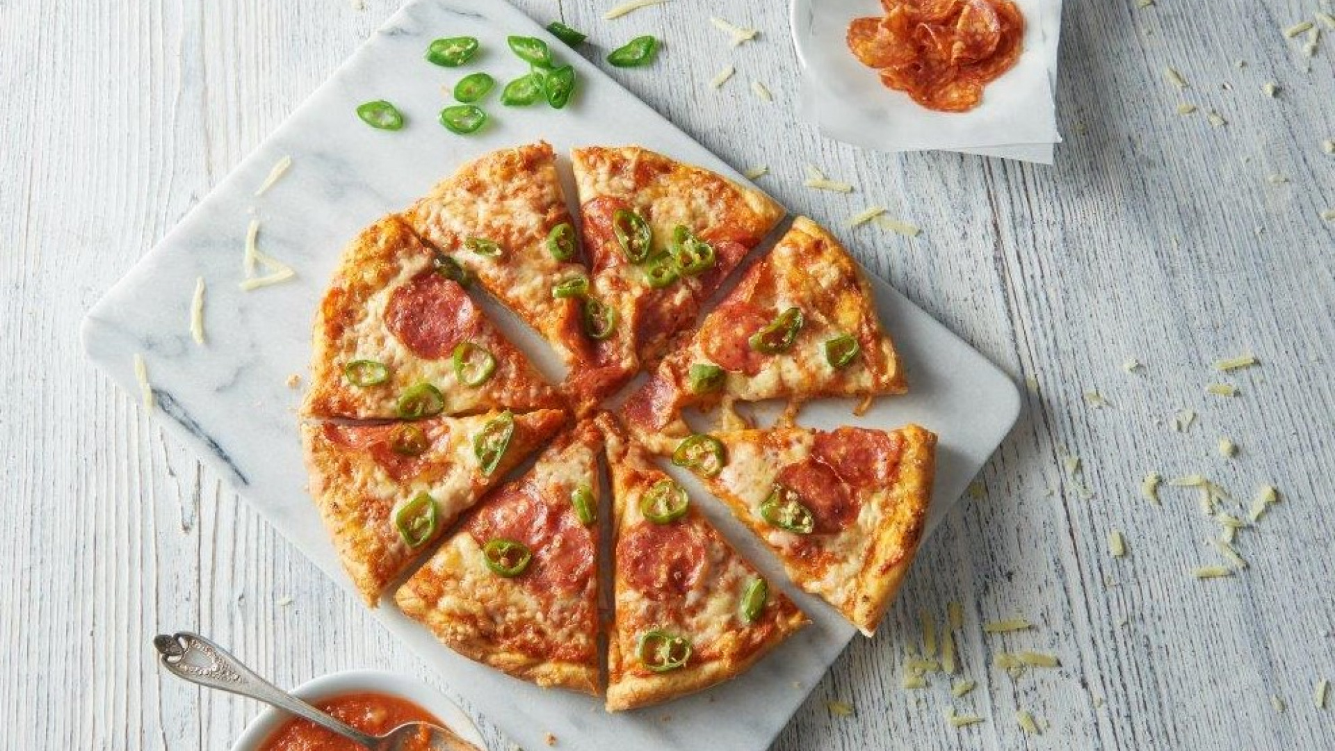 Joe's jalapeño and pepperoni pizza from Wyke Farms Joe's jalapeño and pepperoni pizza from Wyke Farms