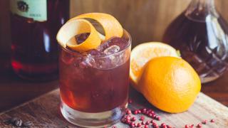 Pachamama's take on the negroni, with pink peppercorns