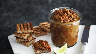 Aubergine and garlic paté. Photography by Manja Wachsmuth Aubergine and garlic paté. Photography by Manja Wachsmuth