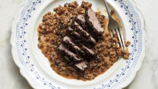 Emma Spitzer's seared duck with spiced lentils. Photography by Claire Winfield Emma Spitzer's seared duck with spiced lentils. Photography by Claire Winfield