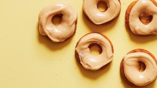 Banana bread and maple syrup baked donuts; photograph: Joe Woodhouse