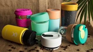 7 reusable coffee cups; Photograph: Nicola Poulos
