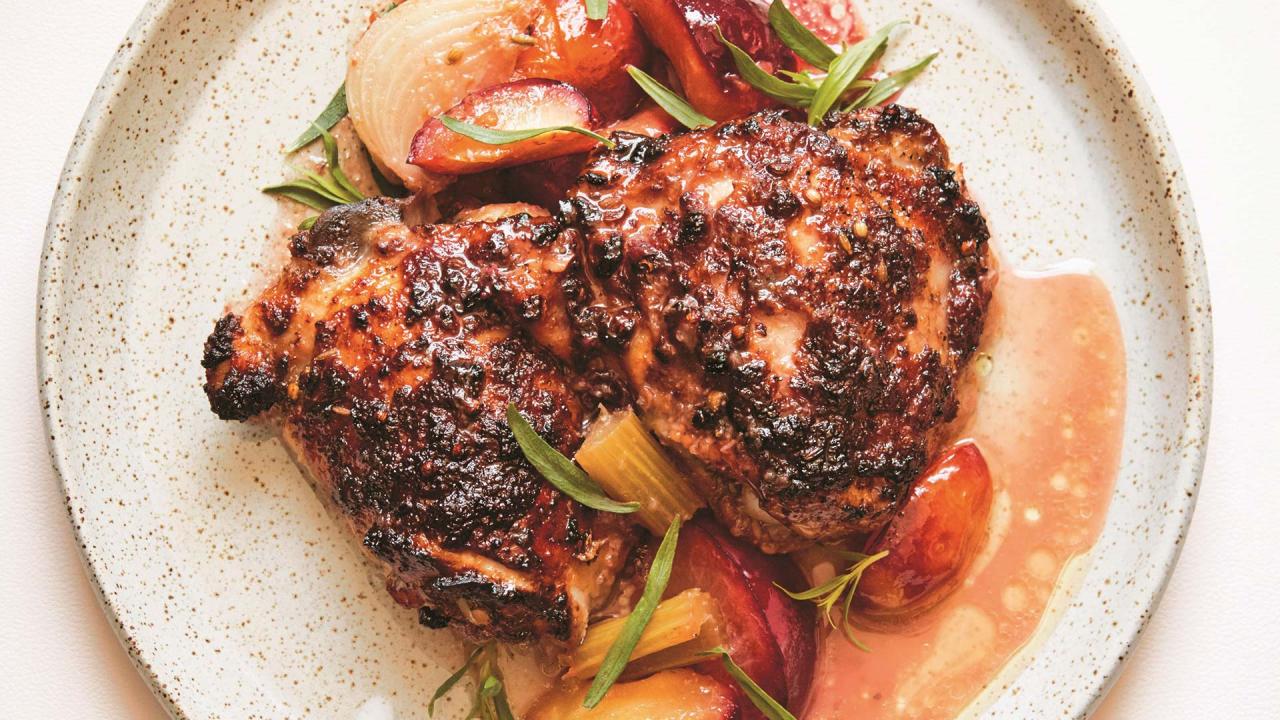 Make Honey & Co.'s chicken in plums and spice | Recipes | Foodism