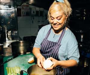 Dara Klein in the kitchen at Sager + Wilde