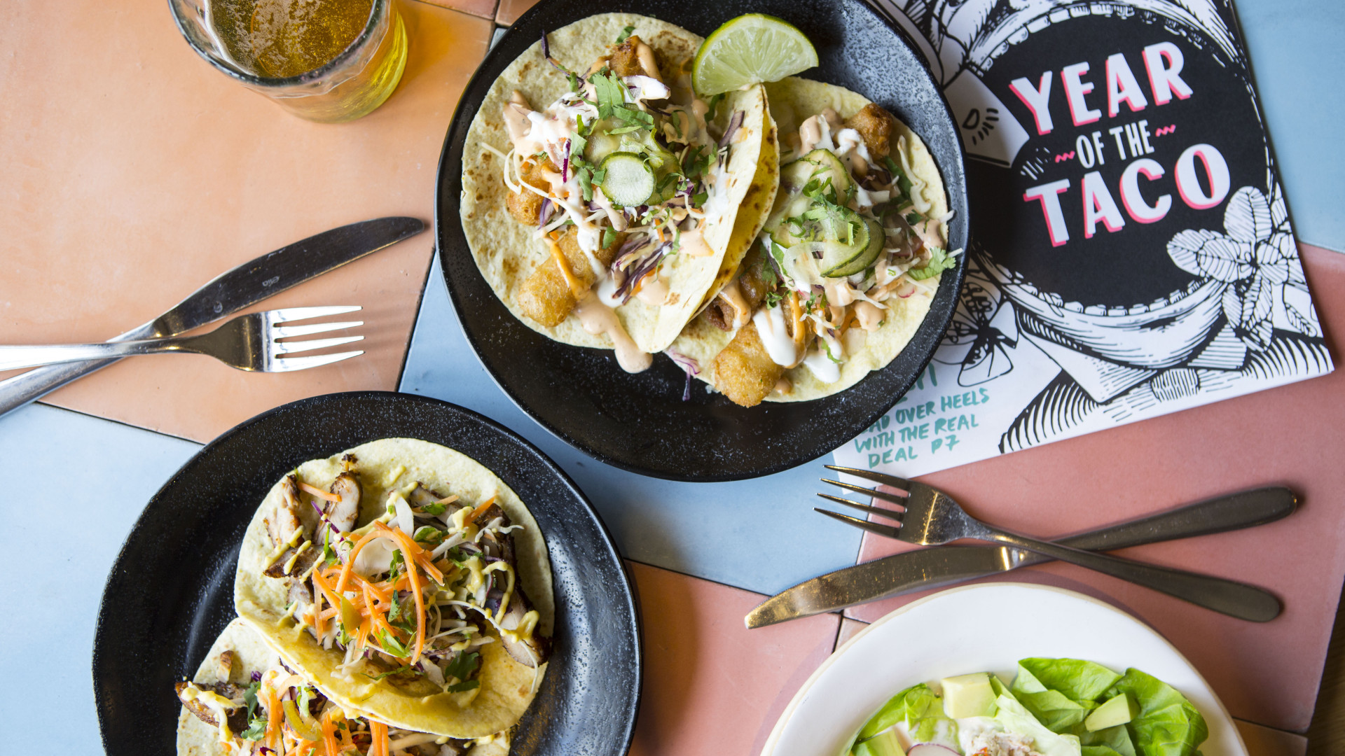 Fish and chicken tacos at Wahaca Fish and chicken tacos at Wahaca