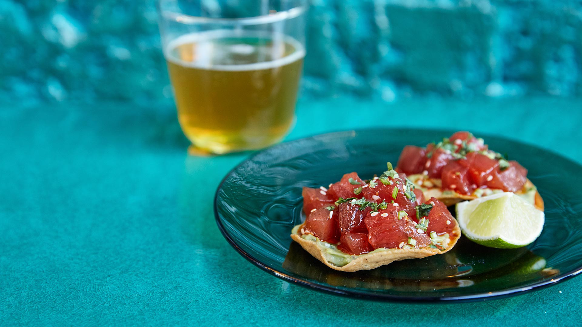 Sesame tuna tostada at El Pastor in Borough Market Sesame tuna tostada at El Pastor in Borough Market