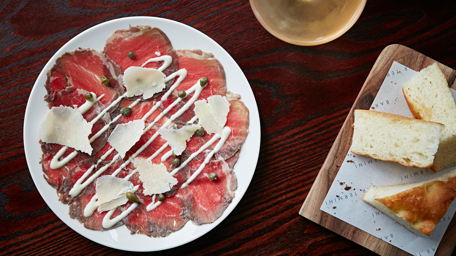 beef carpaccio at bar termini