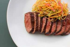 Barbecued venison with a winter slaw