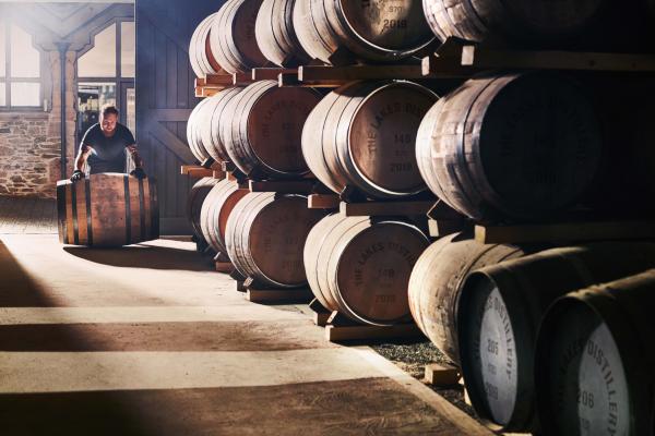 The cask warehouse at The Lakes Distillery