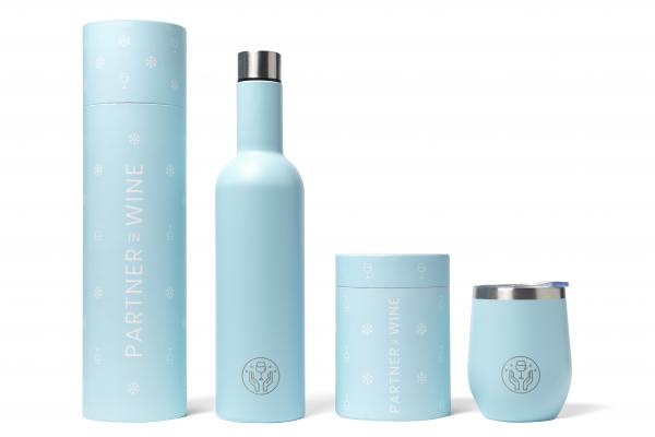 Insulated wine bottle and tumbler, Partner in Wine