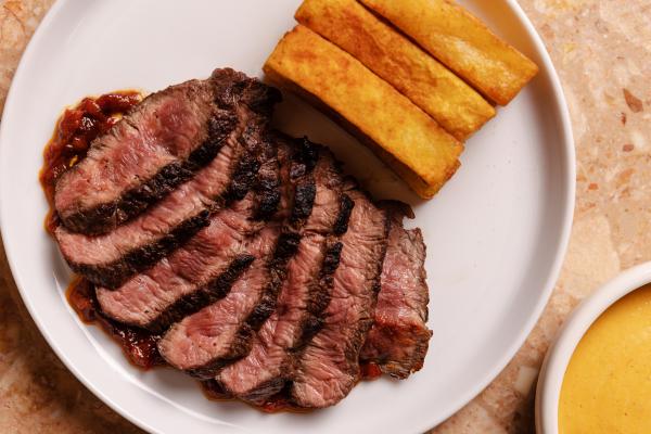 Flat iron steak and chips