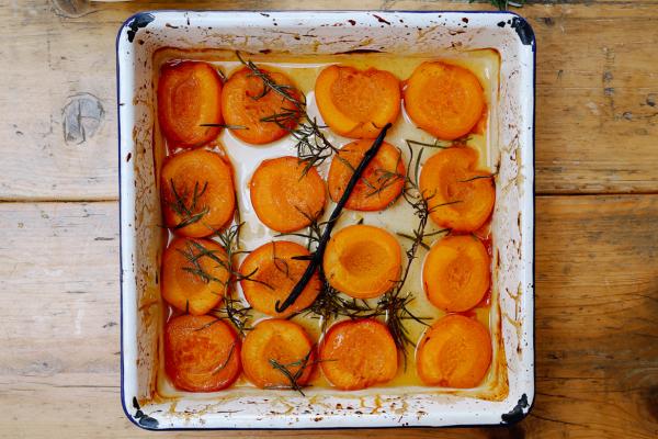 Keeping things simple: roasted apricots and rosemary