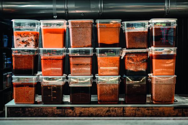 Shelves of koji