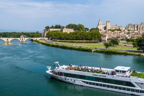 The Scenic Sapphire sailing on the Rhône