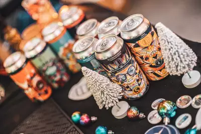 Cans of beer at London Christmas Beer Festival