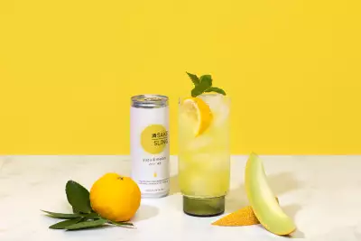 Yuzu and Melon Sake Sling