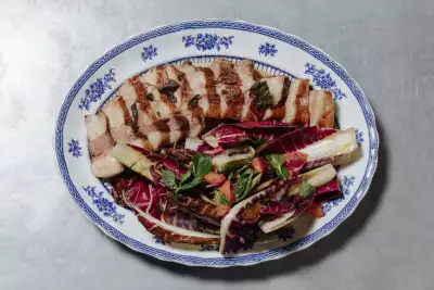 Mangalitza Pork Chop, raddichio and blood orange