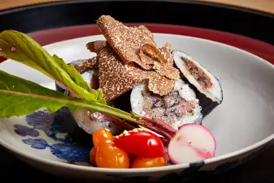 Taro and truffle sushi roll