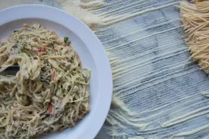 Tagliarini with crab, chilli and lemon
