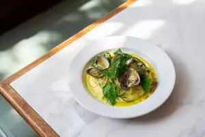 Dishes at Luca restaurant in London